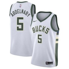 Milwaukee Bucks #5 Alaa Abdelnaby Jersey -White