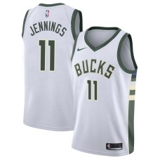 Milwaukee Bucks #11 Brandon Jennings Jersey -White