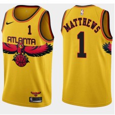 Atlanta Hawks #1 Wes Matthews Jersey -Yellow 2021-22 City