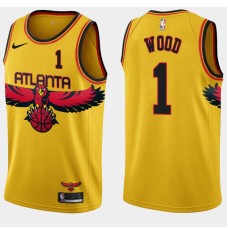 Atlanta Hawks #1 Leon Wood Jersey -Yellow 2021-22 City