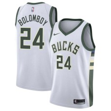 Milwaukee Bucks #24 Joel Bolomboy Jersey -White