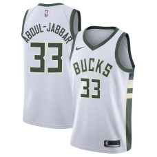 Milwaukee Bucks #33 Kareem Abdul-Jabbar Jersey -White