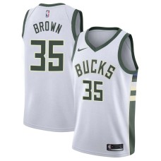 Milwaukee Bucks #35 Tony Brown Jersey -White