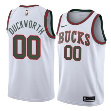 Milwaukee Bucks #00 Kevin Duckworth Jersey -White Throwback