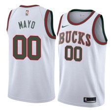 Milwaukee Bucks #00 O.J. Mayo Jersey -White Throwback