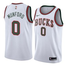 Milwaukee Bucks #0 Xavier Munford Jersey -White Throwback