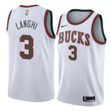 Milwaukee Bucks #3 Dan Langhi Jersey -White Throwback