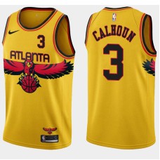 Atlanta Hawks #3 Bill Calhoun Jersey -Yellow 2021-22 City