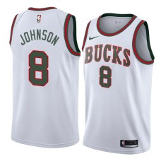 Milwaukee Bucks #8 Marques Johnson Jersey -White Throwback