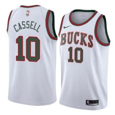 Milwaukee Bucks #10 Sam Cassell Jersey -White Throwback