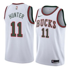 Milwaukee Bucks #11 Lindsey Hunter Jersey -White Throwback