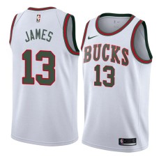 Milwaukee Bucks #13 Mike James Jersey -White Throwback