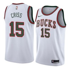 Milwaukee Bucks #15 Charlie Criss Jersey -White Throwback