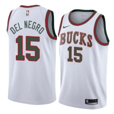 Milwaukee Bucks #15 Vinny Del Negro Jersey -White Throwback