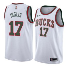 Milwaukee Bucks #17 Damien Inglis Jersey -White Throwback