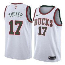 Milwaukee Bucks #17 P.J. Tucker Jersey -White Throwback