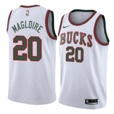 Milwaukee Bucks #20 Jamaal Magloire Jersey -White Throwback