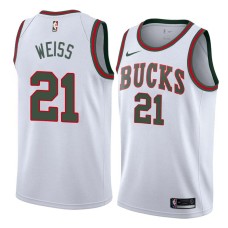 Milwaukee Bucks #21 Bob Weiss Jersey -White Throwback