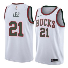 Milwaukee Bucks #21 Russ Lee Jersey -White Throwback