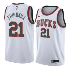 Milwaukee Bucks #21 David Thirdkill Jersey -White Throwback