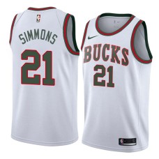 Milwaukee Bucks #21 Bobby Simmons Jersey -White Throwback