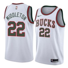 Milwaukee Bucks #22 Khris Middleton Jersey -White Throwback