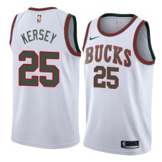 Milwaukee Bucks #25 Jerome Kersey Jersey -White Throwback