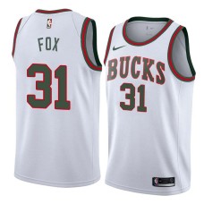 Milwaukee Bucks #31 Jim Fox Jersey -White Throwback