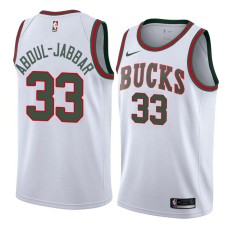 Milwaukee Bucks #33 Kareem Abdul-Jabbar Jersey -White Throwback