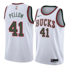 Milwaukee Bucks #41 Sam Pellom Jersey -White Throwback