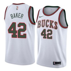 Milwaukee Bucks #42 Vin Baker Jersey -White Throwback