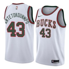 Milwaukee Bucks #43 Thanasis Antetokounmpo Jersey -White Throwback