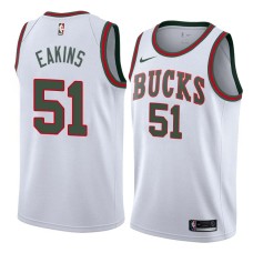 Milwaukee Bucks #51 Jim Eakins Jersey -White Throwback