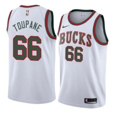 Milwaukee Bucks #66 Axel Toupane Jersey -White Throwback