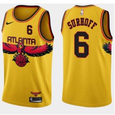 Atlanta Hawks #6 Dick Surhoff Jersey -Yellow 2021-22 City