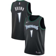 Minnesota Timberwolves #1 Bobby Brown Jersey -Black Throwback