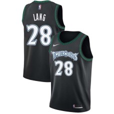 Minnesota Timberwolves #28 Andrew Lang Jersey -Black Throwback