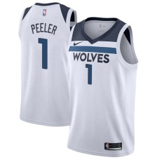 Minnesota Timberwolves #1 Anthony Peeler Jersey -White