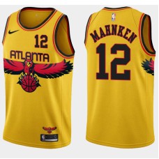 Atlanta Hawks #12 John Mahnken Jersey -Yellow 2021-22 City