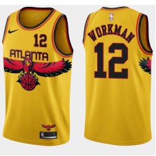 Atlanta Hawks #12 Tom Workman Jersey -Yellow 2021-22 City