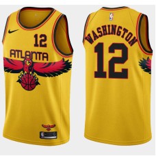 Atlanta Hawks #12 Jim Washington Jersey -Yellow 2021-22 City