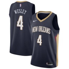 New Orleans Pelicans #4 David Wesley Jersey -Navy