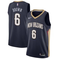 New Orleans Pelicans #6 Tierre Brown Jersey -Navy