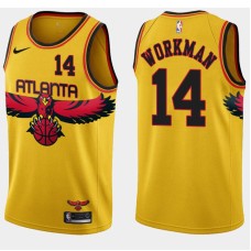 Atlanta Hawks #14 Haywoode Workman Jersey -Yellow 2021-22 City