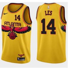 Atlanta Hawks #14 Jim Les Jersey -Yellow 2021-22 City