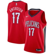 New Orleans Pelicans #17 Lou Amundson Jersey -Red