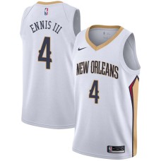 New Orleans Pelicans #4 James Ennis III Jersey -White