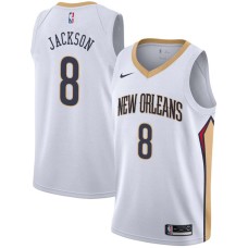 New Orleans Pelicans #8 Bobby Jackson Jersey -White