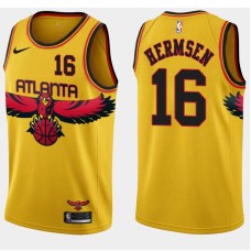 Atlanta Hawks #16 Kleggie Hermsen Jersey -Yellow 2021-22 City