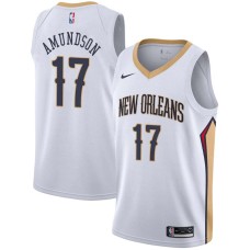 New Orleans Pelicans #17 Lou Amundson Jersey -White